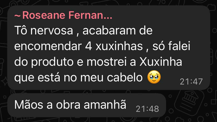 Tô nervosa, acabaram de encomendar 4 xuxinhas, só falei do produto e mostrei a Xuxinha que está no meu cabelo